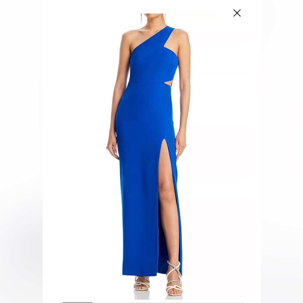 Long Blue one shoulder dress